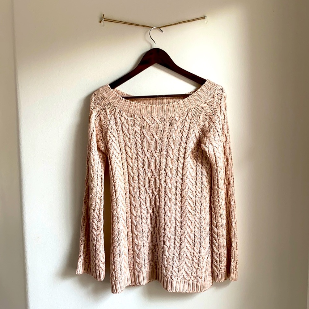 Ralph Lauren Chunky Pink Woven Sweater Size M